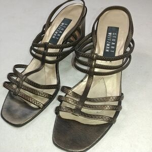 Stuart Weitzman Sz 9 M Open Toe Slingback Sandals